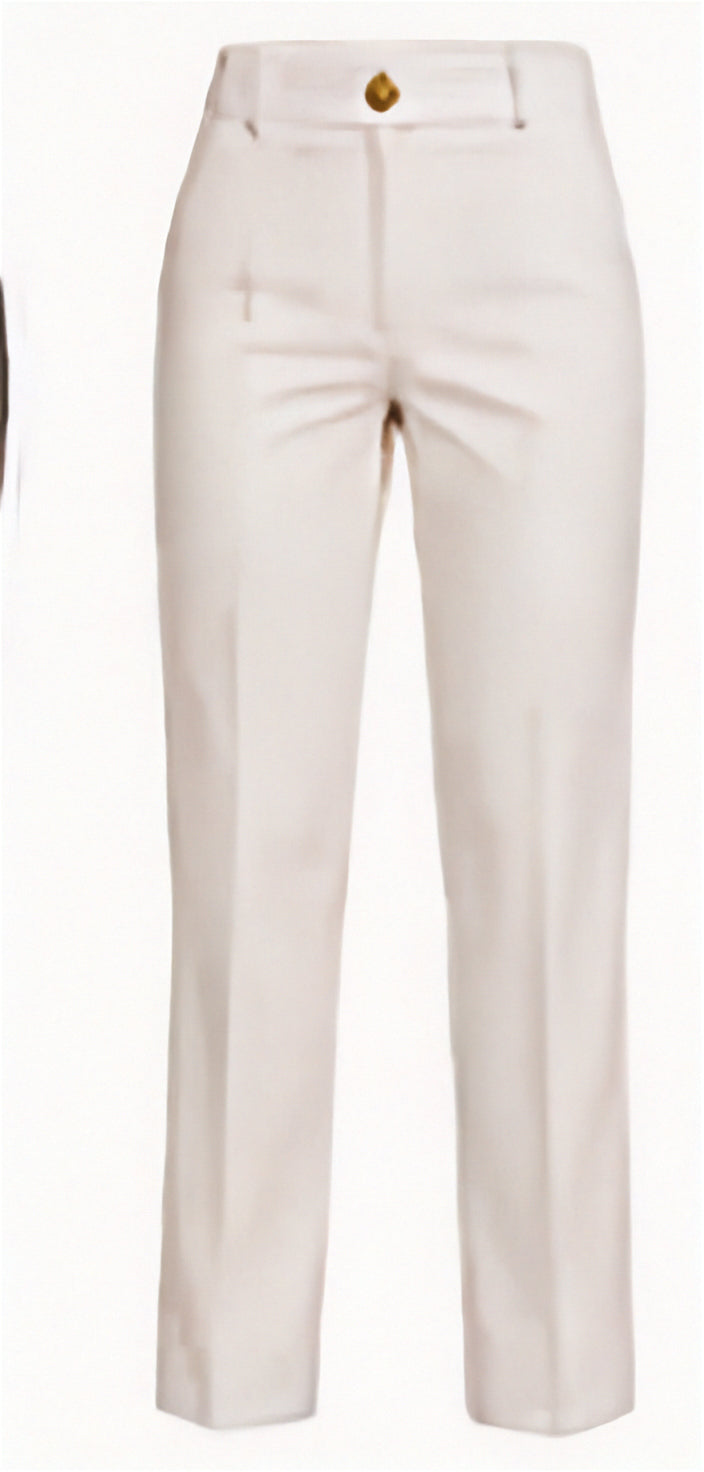 High-Waist Golf Trouser — Bianco · fronte