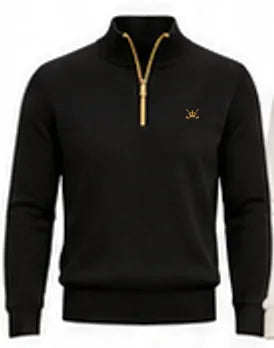 Merino Zip Knit — Nero · fronte