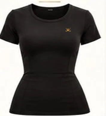 2-in-1 Sculpt Tee — Nero · fronte
