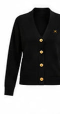 Merino Cardigan — Nero · fronte