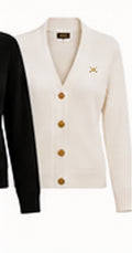 Merino Cardigan — Bianco · fronte