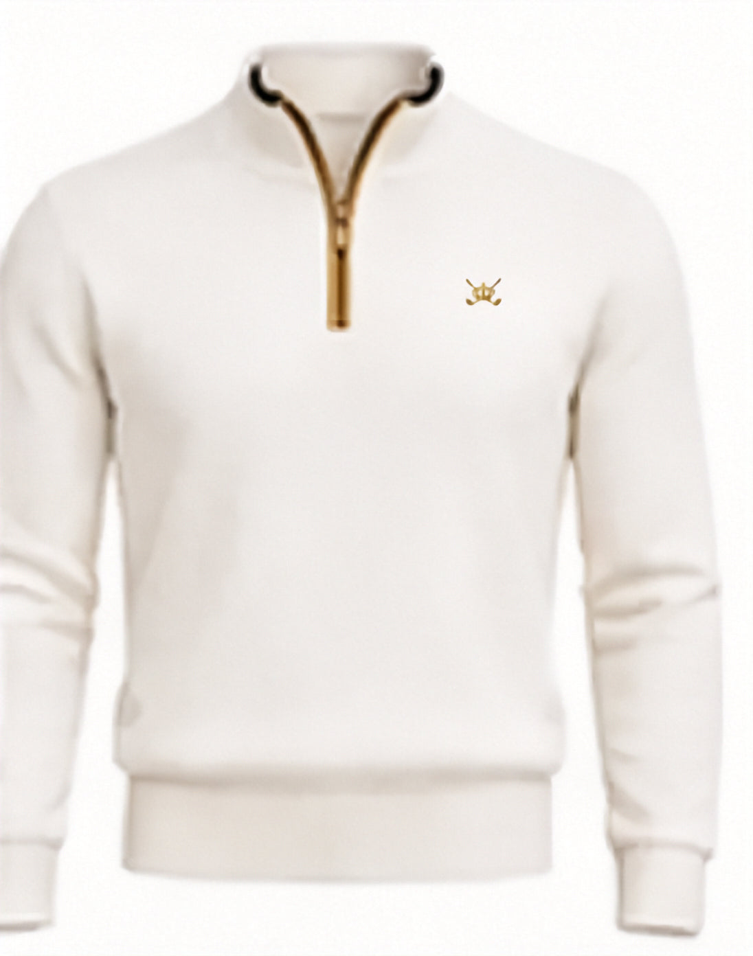 Merino Zip Knit — Bianco · fronte